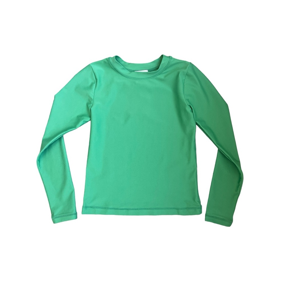 156. Kids Hanna Andersson Green Long Sleeve Rash Guard
